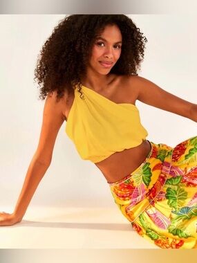 FARM Rio Women’s Yellow Knot-Shoulder One-Piece